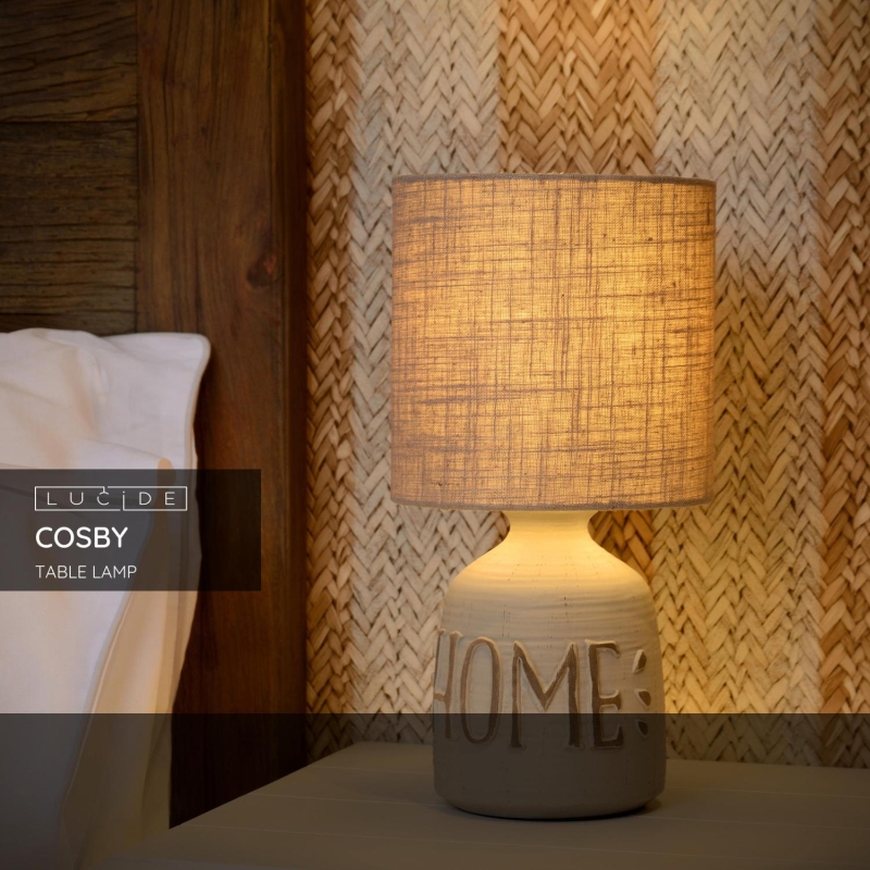 Lucide COSBY - Stolná lampa - Ø 16,5 cm - 1xE14 - šedá